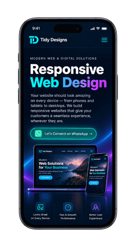 Tidy Designs Mobile Website Showcase Preview